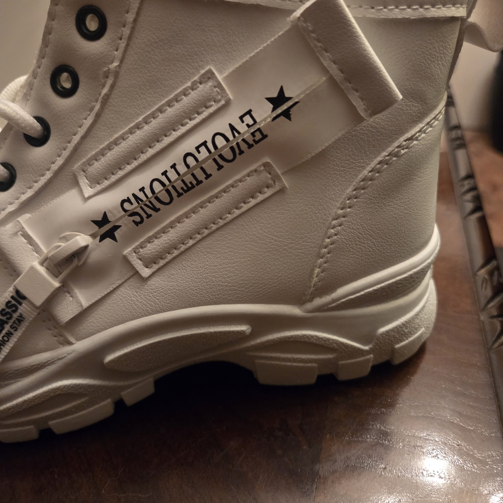 White Evolution High-Top Boots